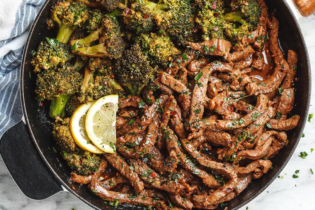Garlic Butter Steak with Broccoli