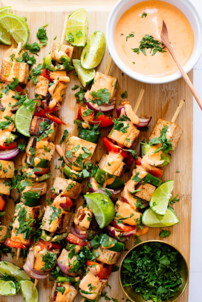 Grilled Tofu & Veggie Skewers