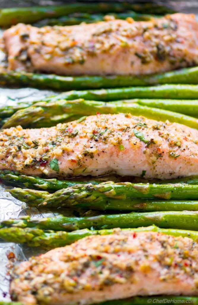 Salmon & Asparagus with Garlic Butter