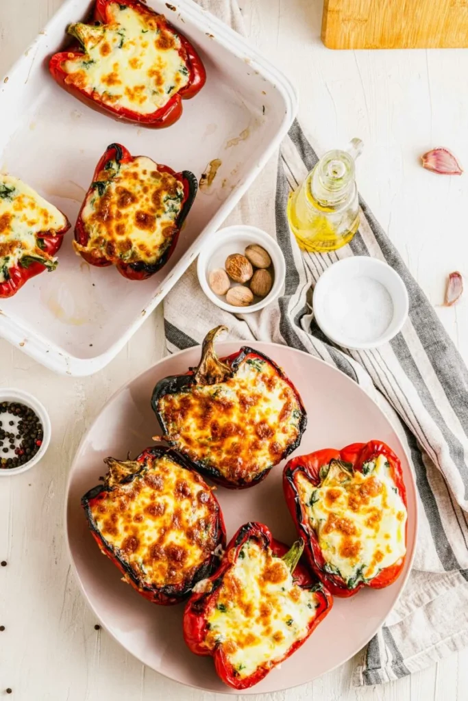 Spinach & Ricotta Stuffed Peppers