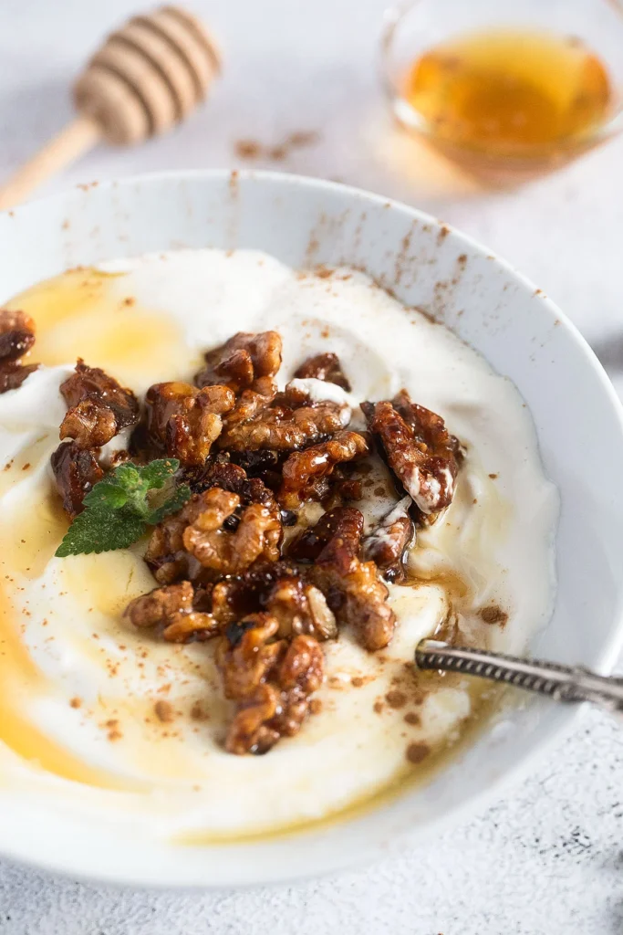 Cottage Cheese with Honey & Nuts