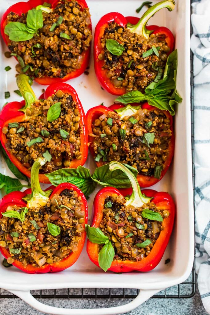 Lentil & Quinoa Stuffed Peppers