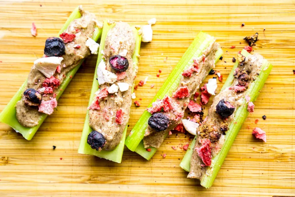 Almond Butter on Celery Sticks