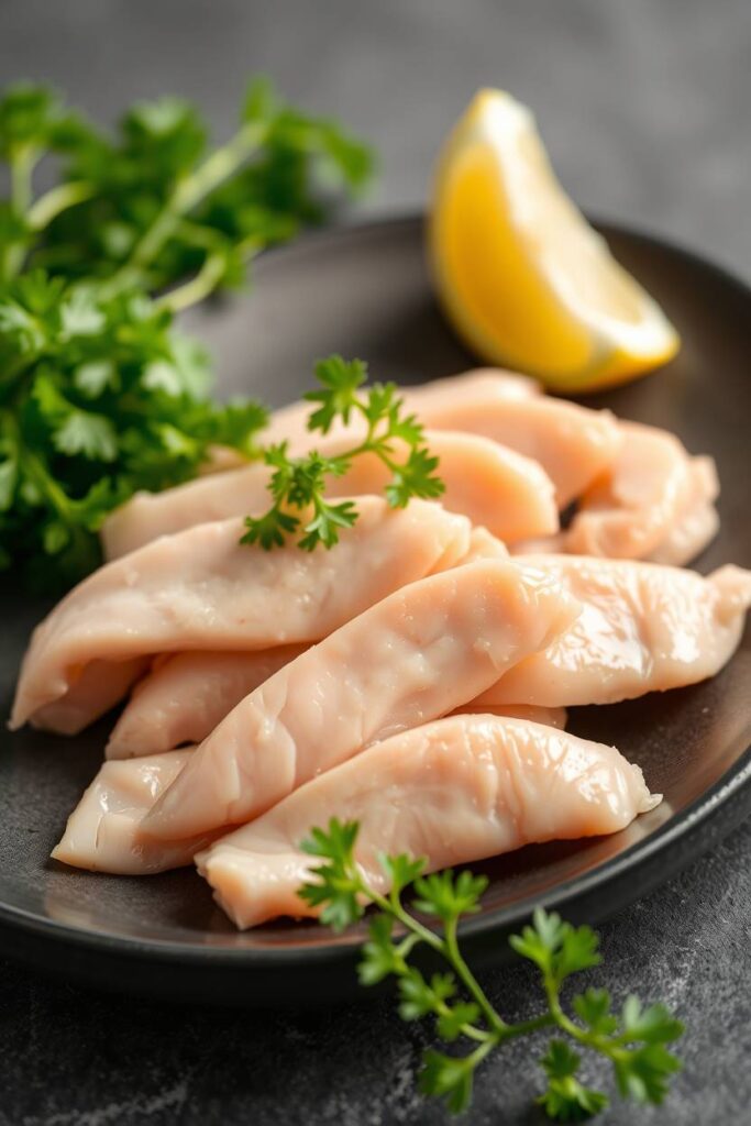 Boiled Chicken Breast Strips