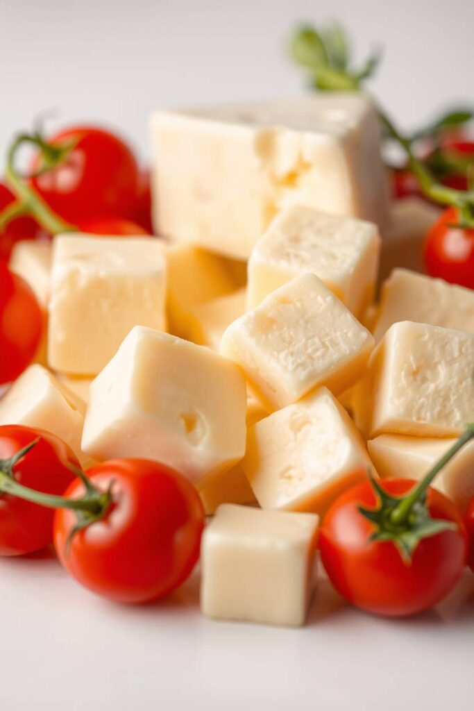 Cheese Cubes with Cherry Tomatoes