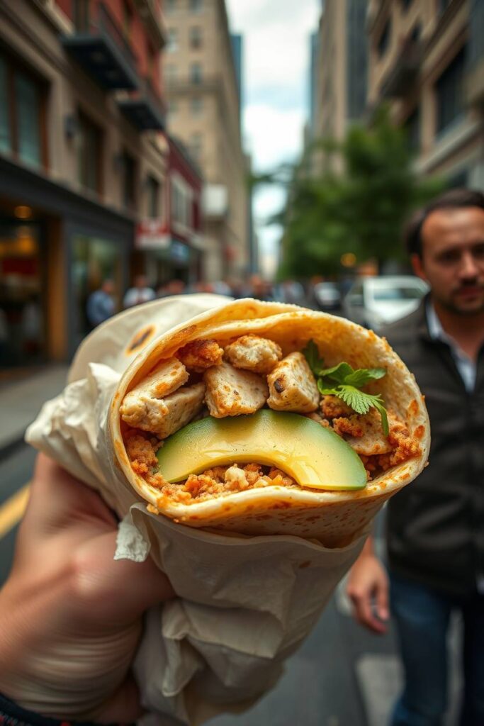 Chicken and Avocado Breakfast Burrito