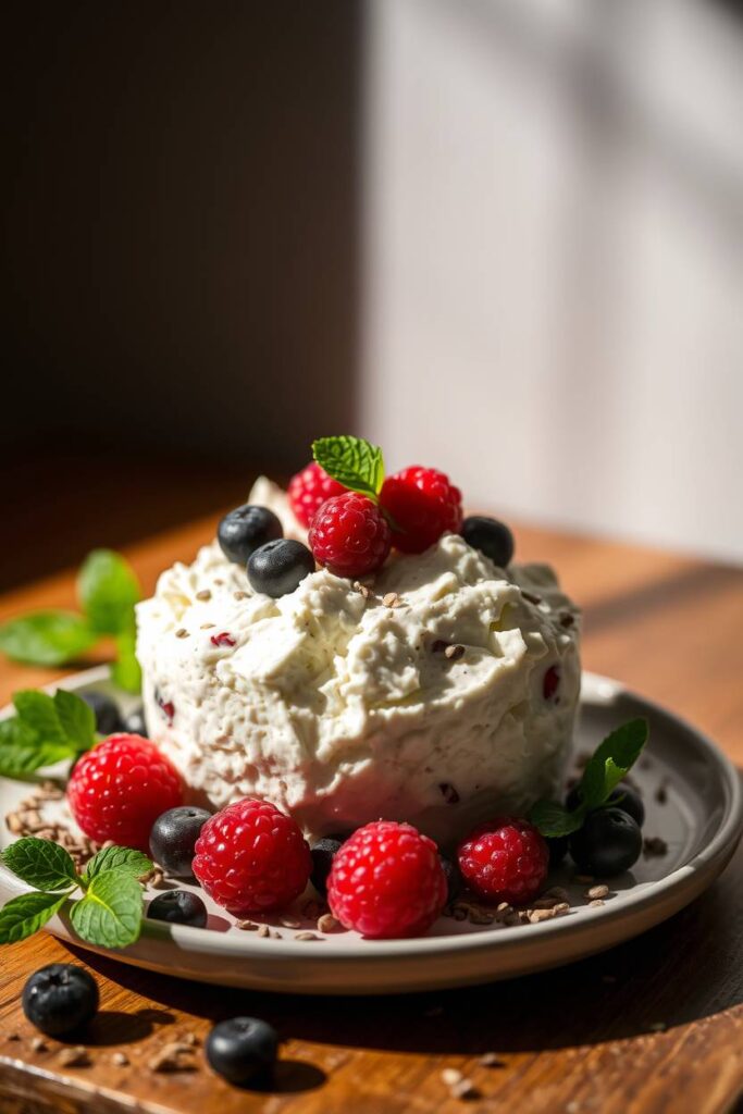 Cottage Cheese with Berries and Flaxseed