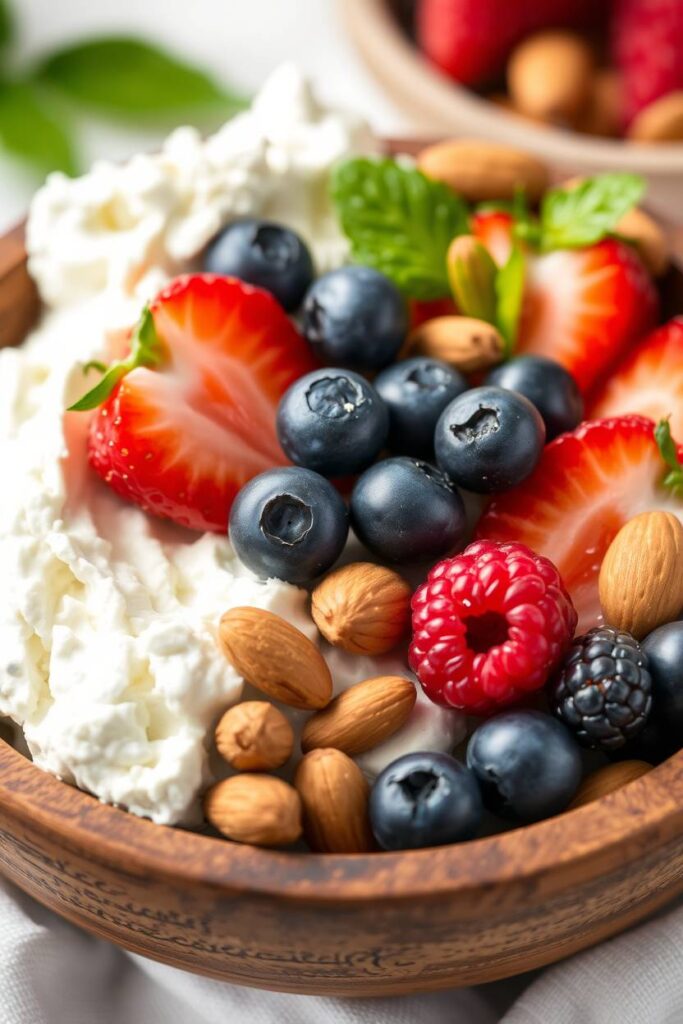 Cottage Cheese with Fresh Fruit and Almonds
