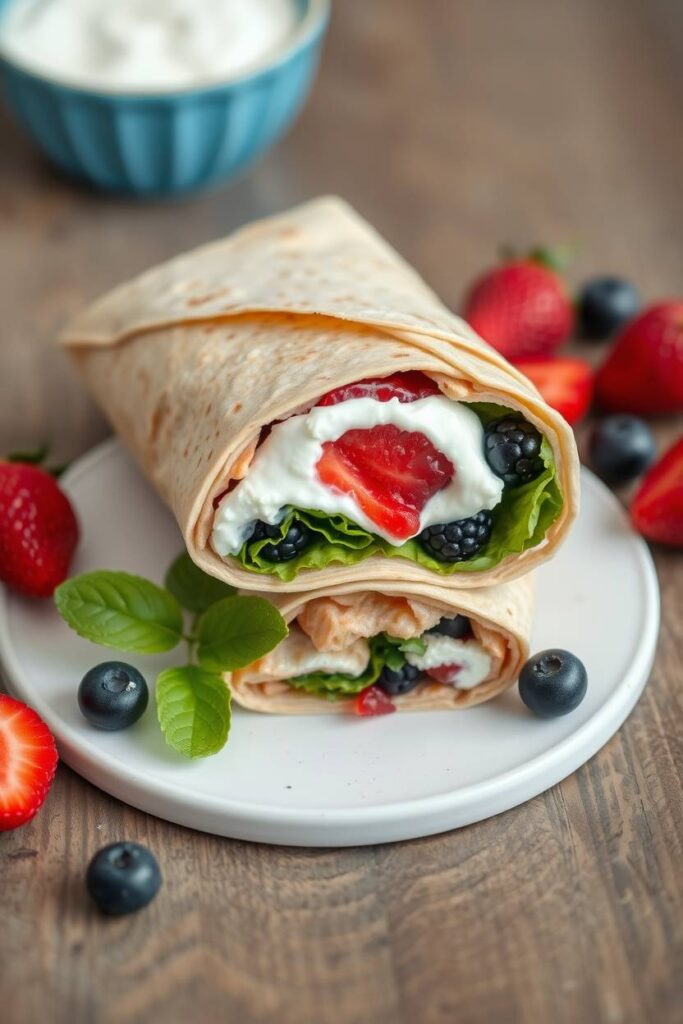 Greek Yogurt and Berry Breakfast Burrito