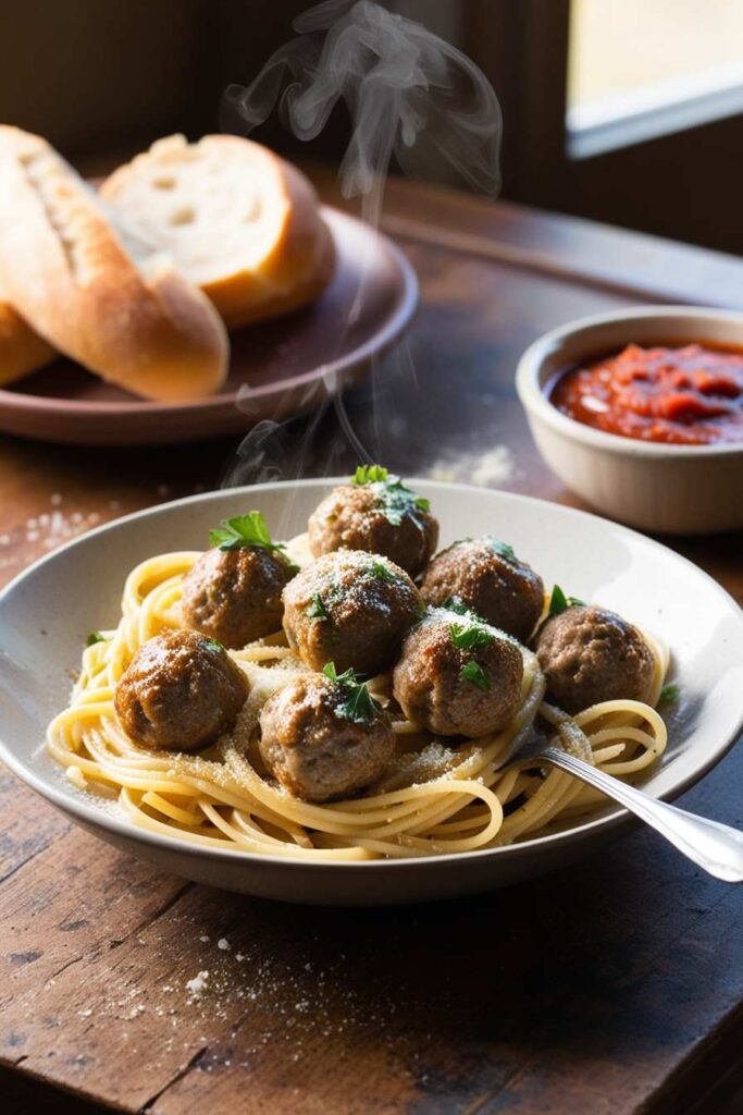 Mini Meatballs with Pasta