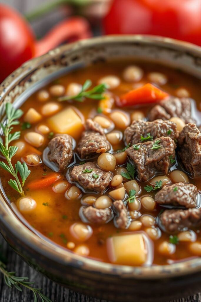 Beef and Barley Vegetable Soup