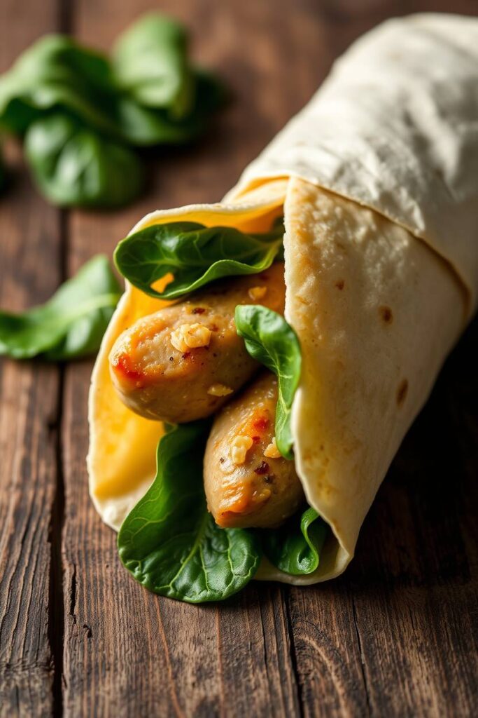 Chicken Sausage and Spinach Wrap