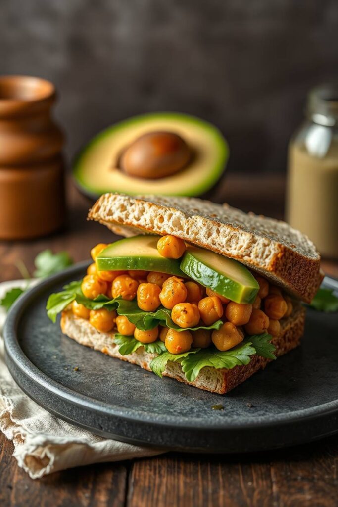 Chickpea and Avocado Sandwich
