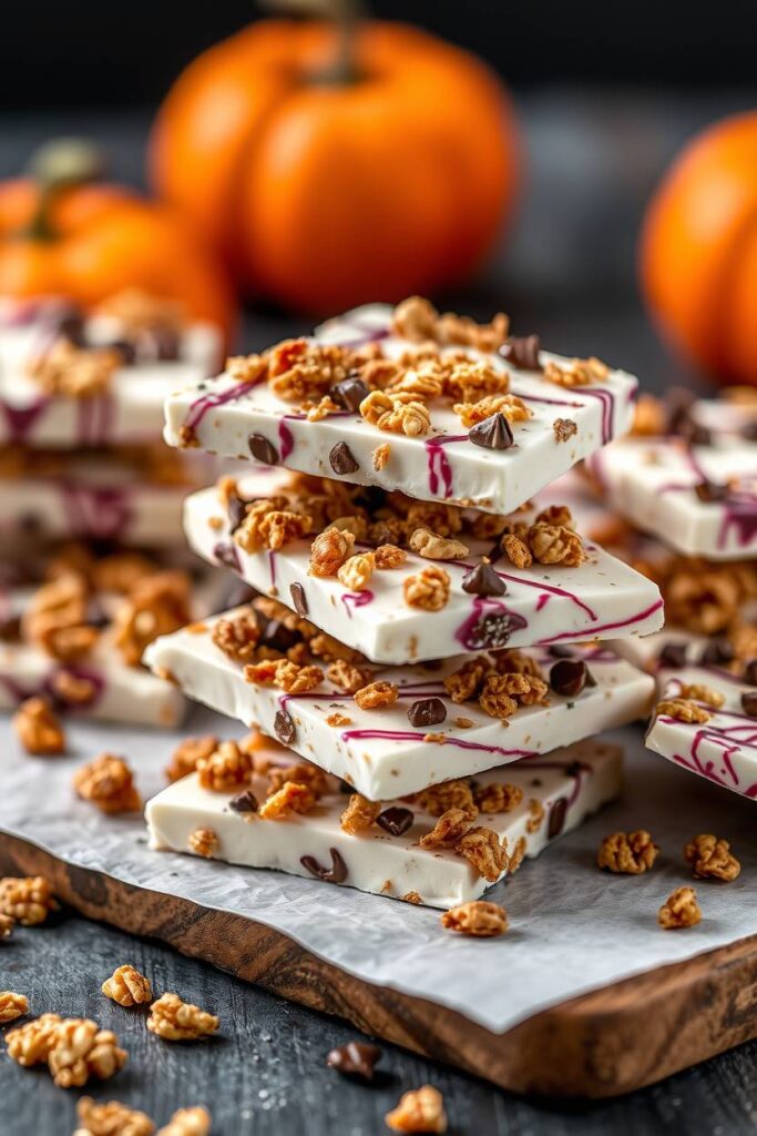 Halloween Yogurt Bark with Protein Granola