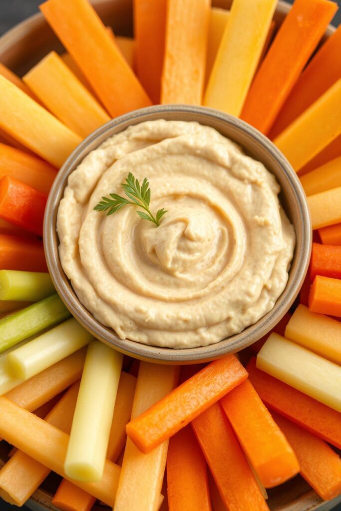 Hummus with Soft Veggie Sticks