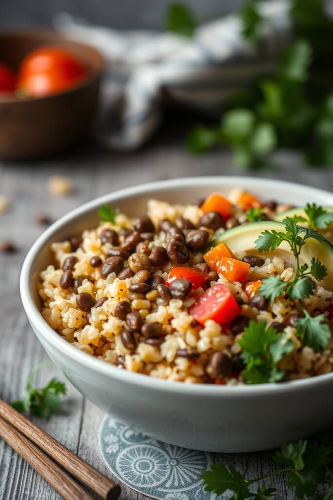 Lentil and Veggie Rice Bowl