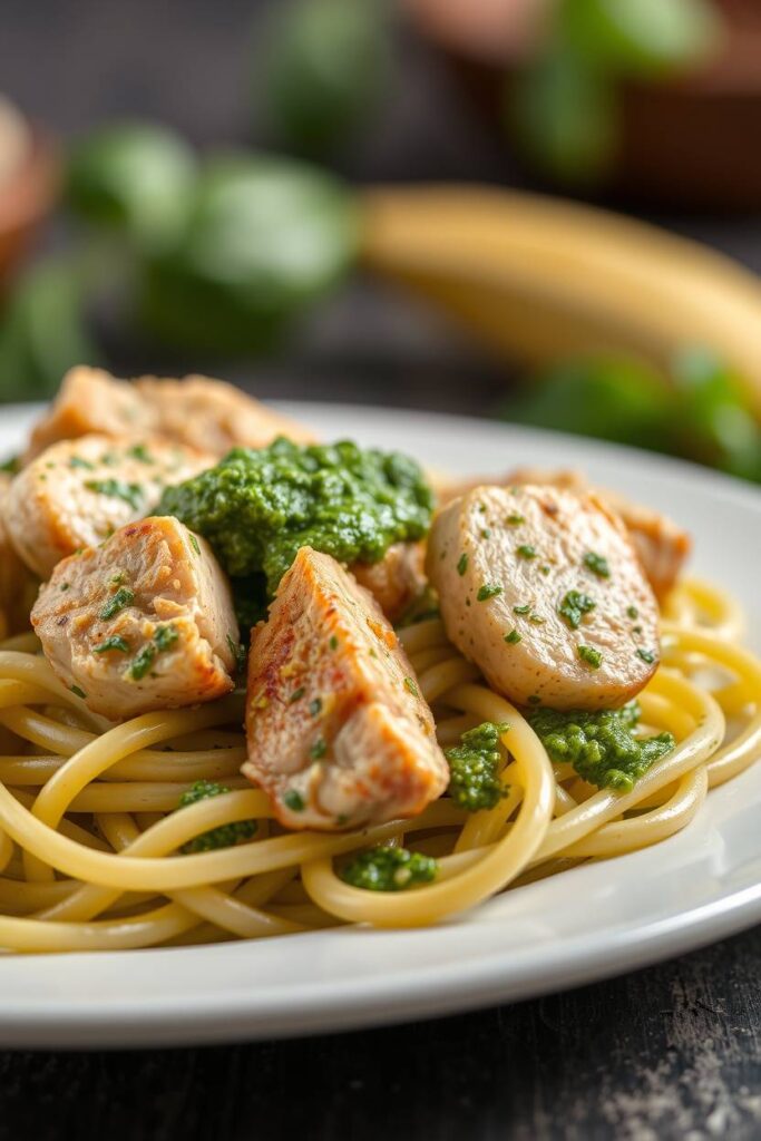 Protein Pasta with Pesto Chicken