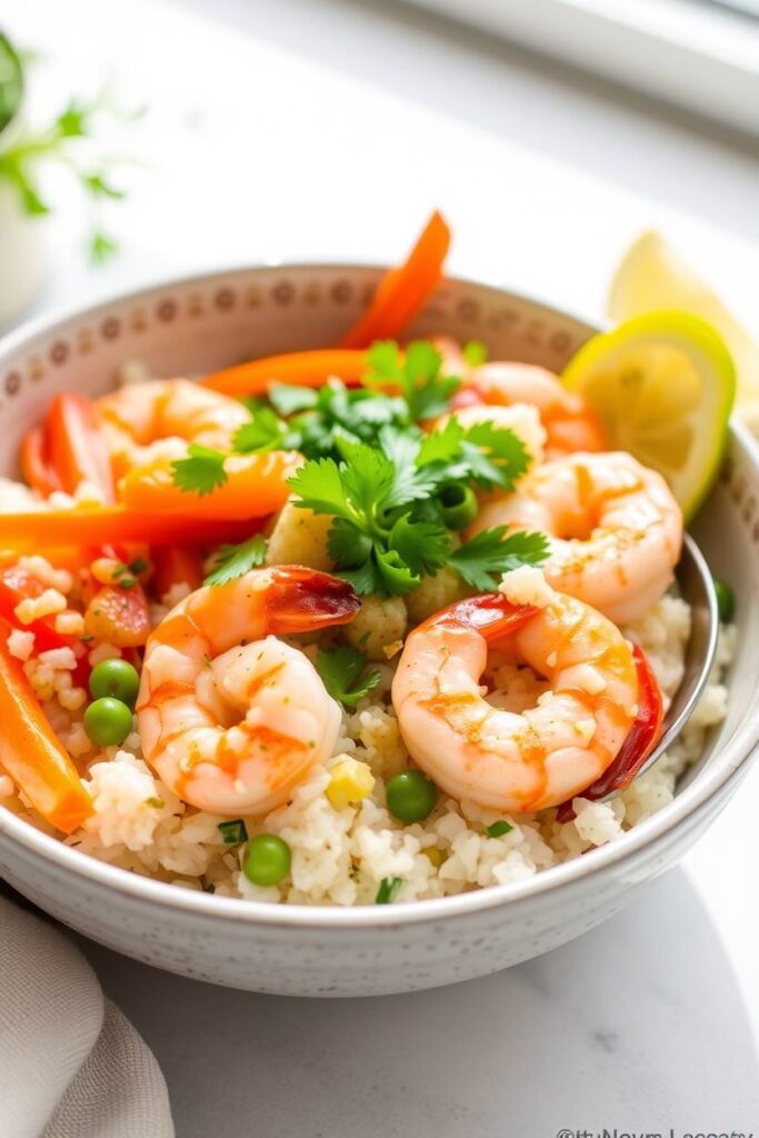 Shrimp & Veggie Cauliflower Rice Bowl