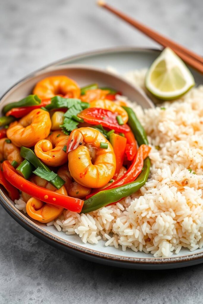 Shrimp and Veggie Stir Fry with Jasmine Rice