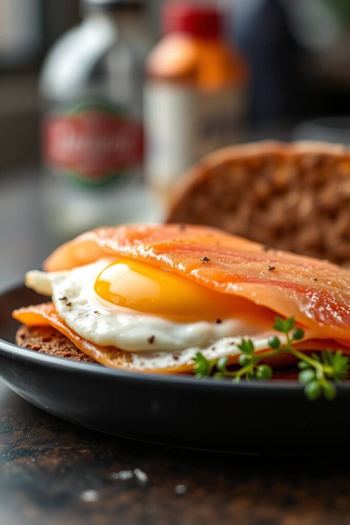 Smoked Salmon and Egg on Rye