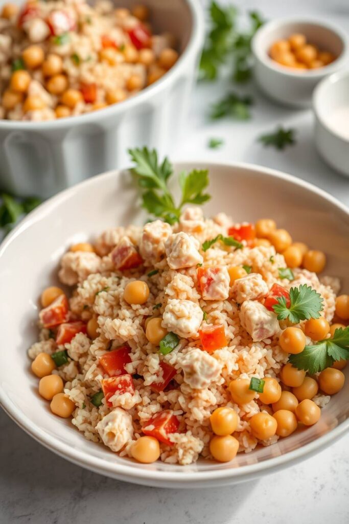 Tuna Rice Salad with Chickpeas