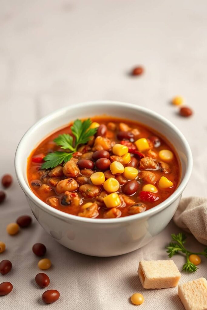 Vegan Chili with Kidney Beans and Corn