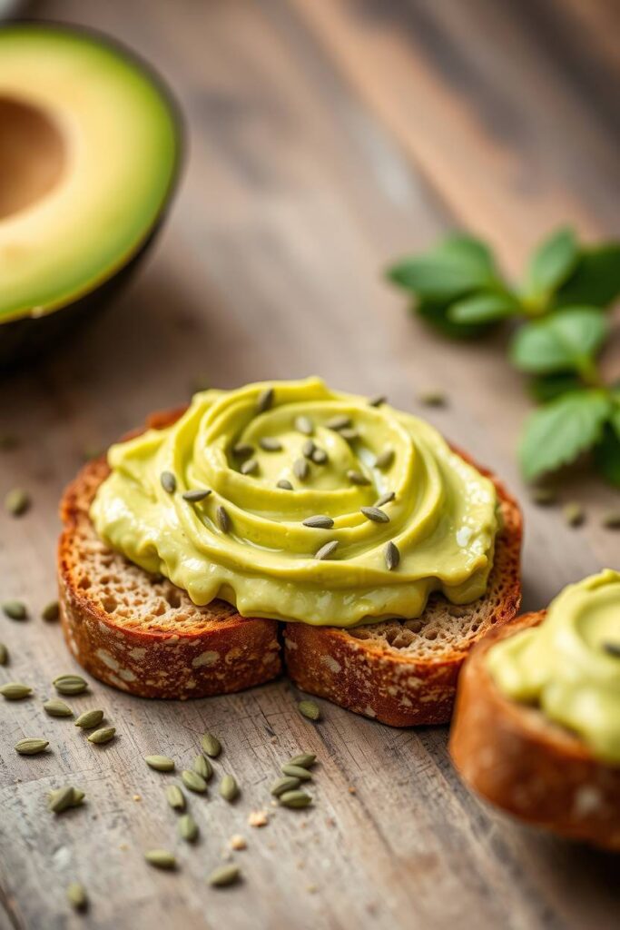 Avocado on Whole Grain Toast with Hemp Seeds