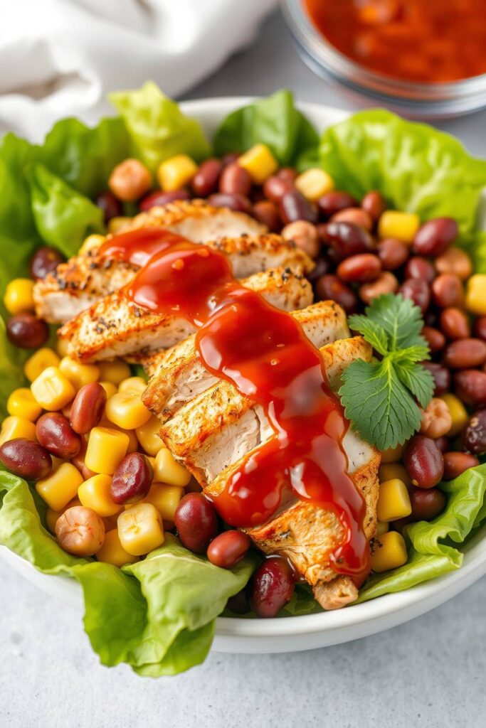 BBQ Chicken Salad with Corn and Beans