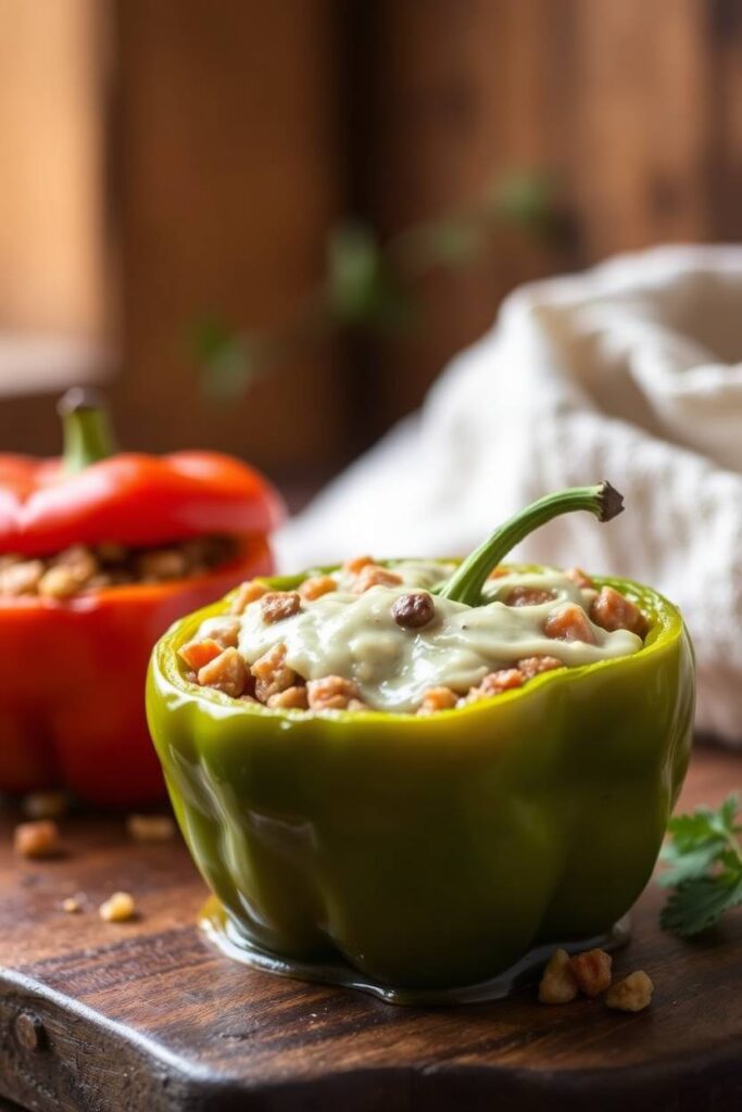 Beef and Barley Stuffed Peppers