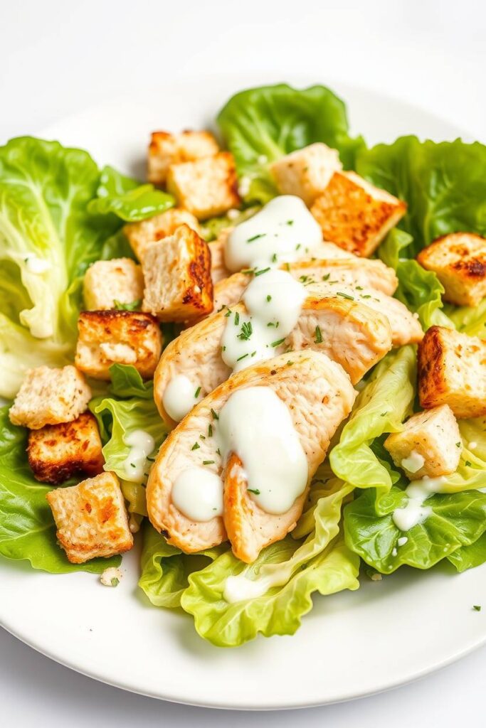 Chicken Caesar Salad with Yogurt Dressing