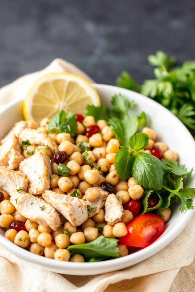 Chicken and Chickpea Mediterranean Salad