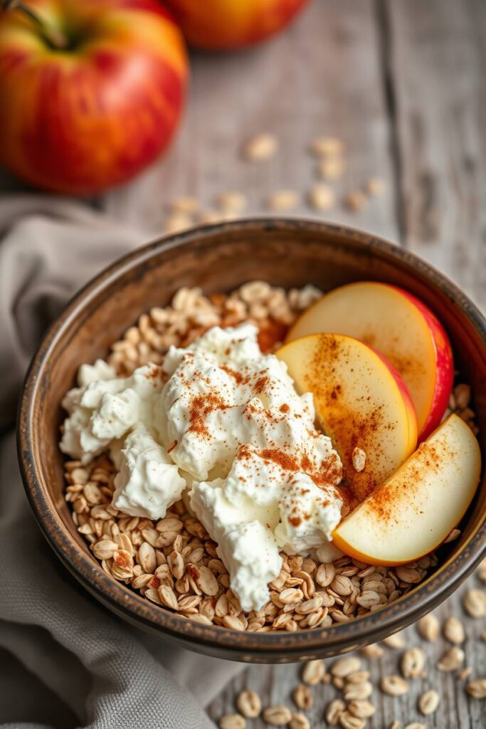 Cottage Cheese Apple Cinnamon Oats