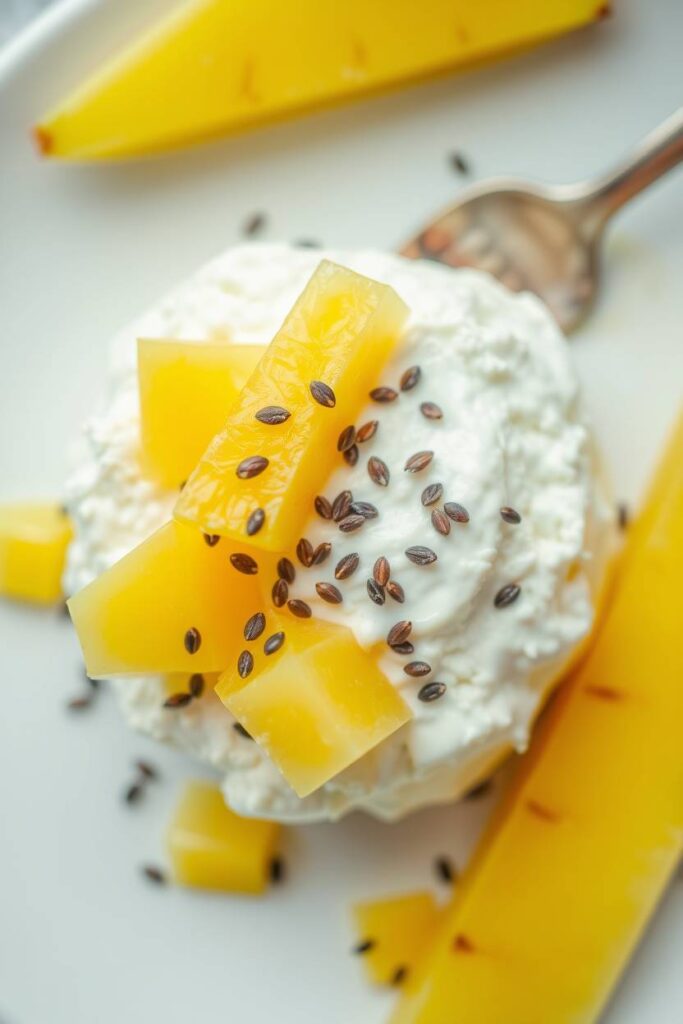 Cottage Cheese with Pineapple and Chia Seeds