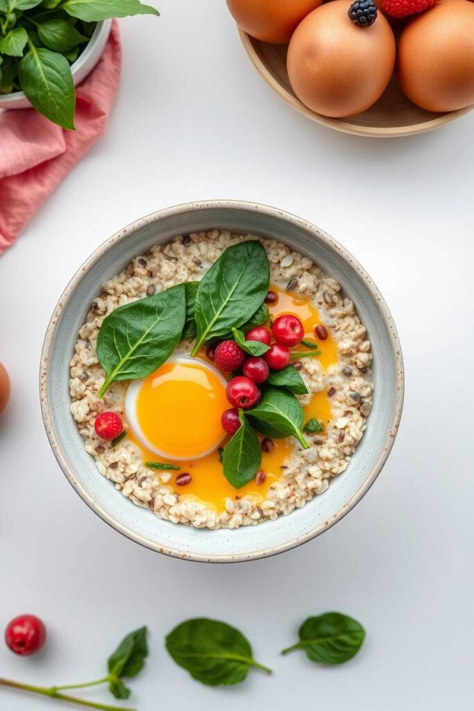 Egg and Spinach Savory Oats
