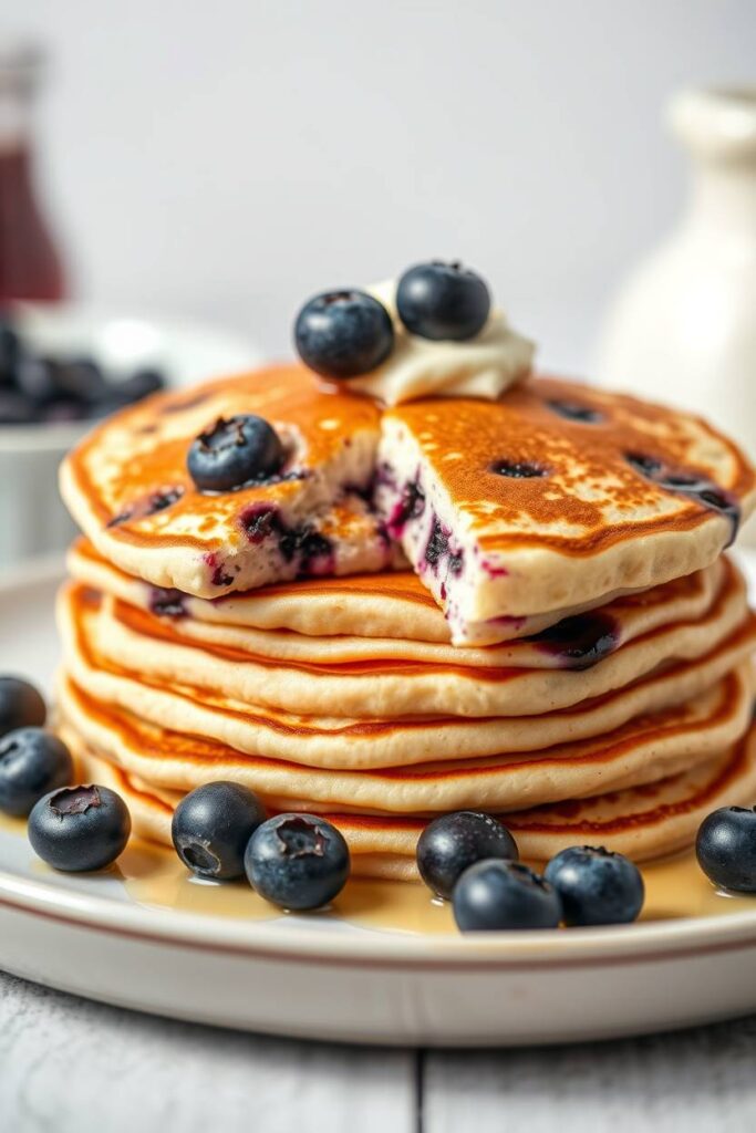 Greek Yogurt Blueberry Pancakes