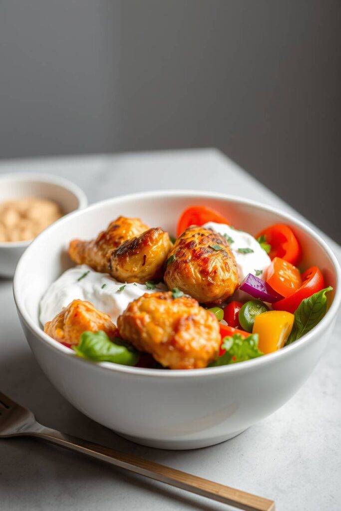 Greek Yogurt and Baked Chicken Bowl