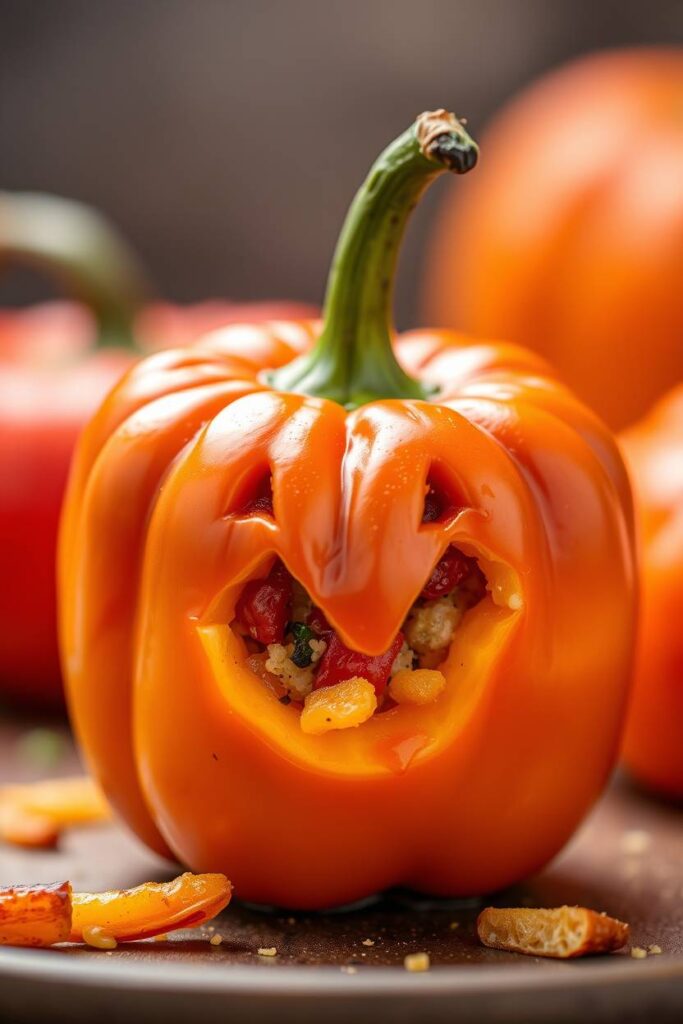 Jack-o’-Lantern Stuffed Peppers