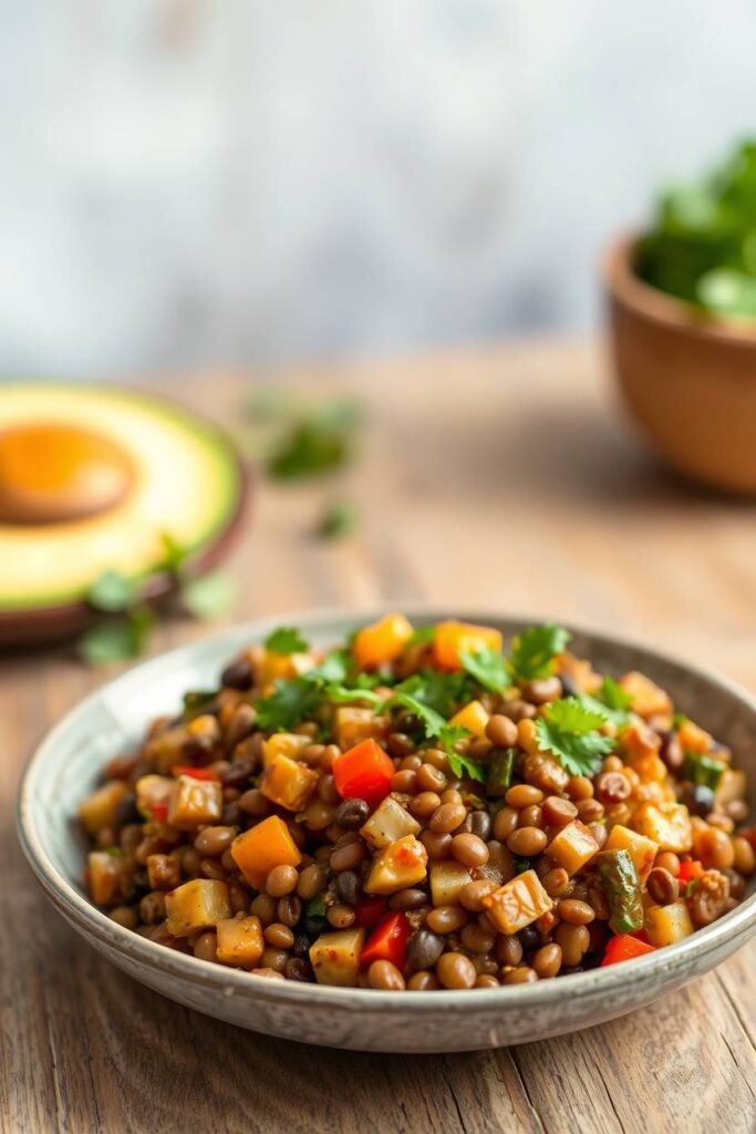 Lentil and Veggie Breakfast Hash