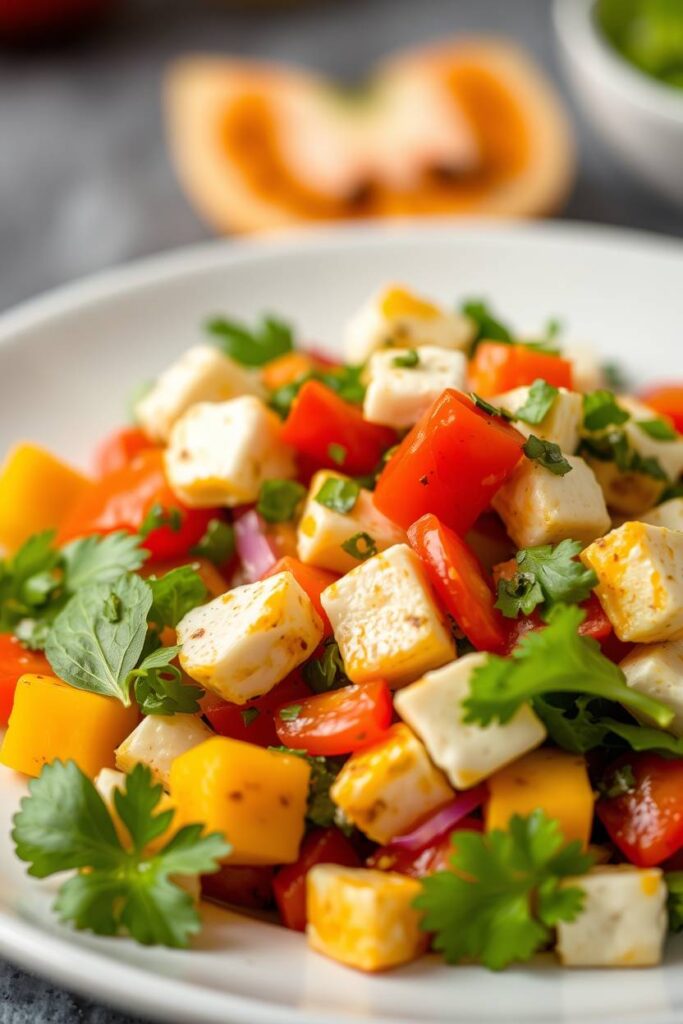 Paneer and Bell Pepper Salad