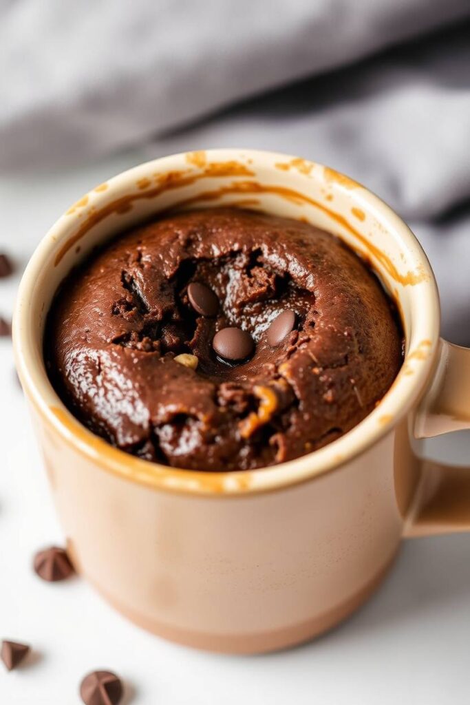 Peanut Butter Chocolate Protein Mug Cake