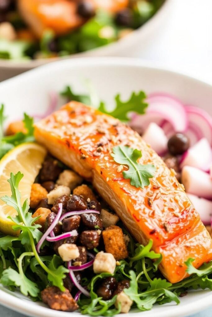 Salmon Arugula Power Bowl