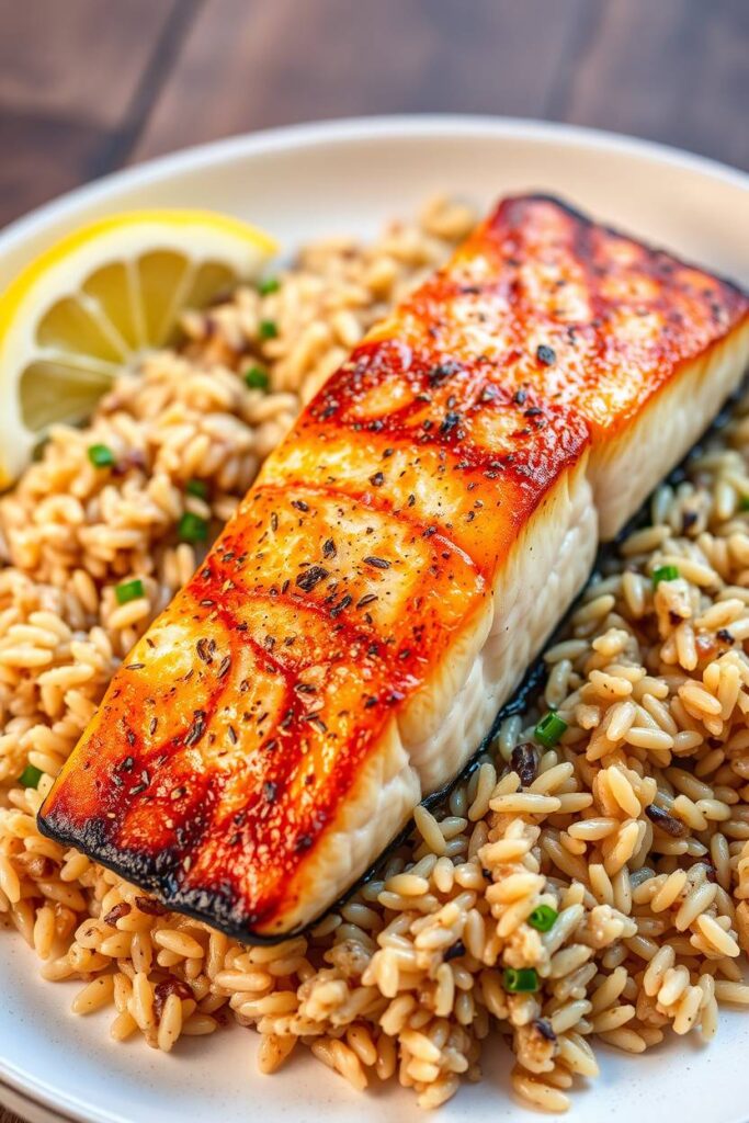 Salmon and Wild Rice Pilaf