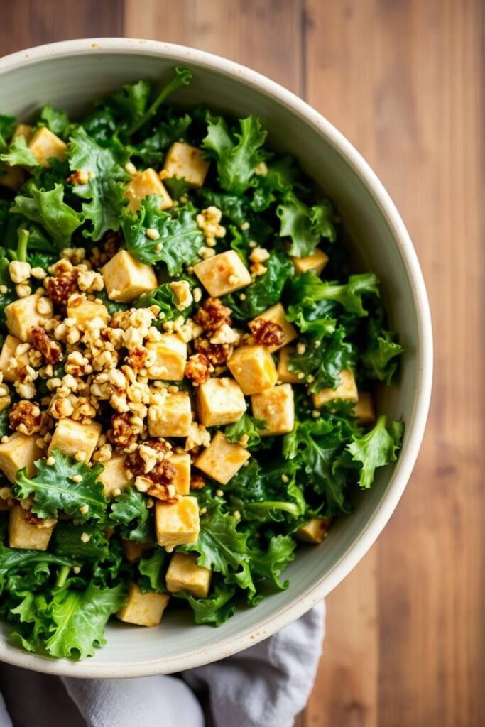 Tofu Kale Crunch Salad