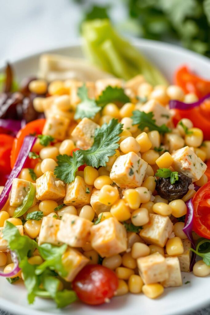 Tofu and Corn Veggie Salad