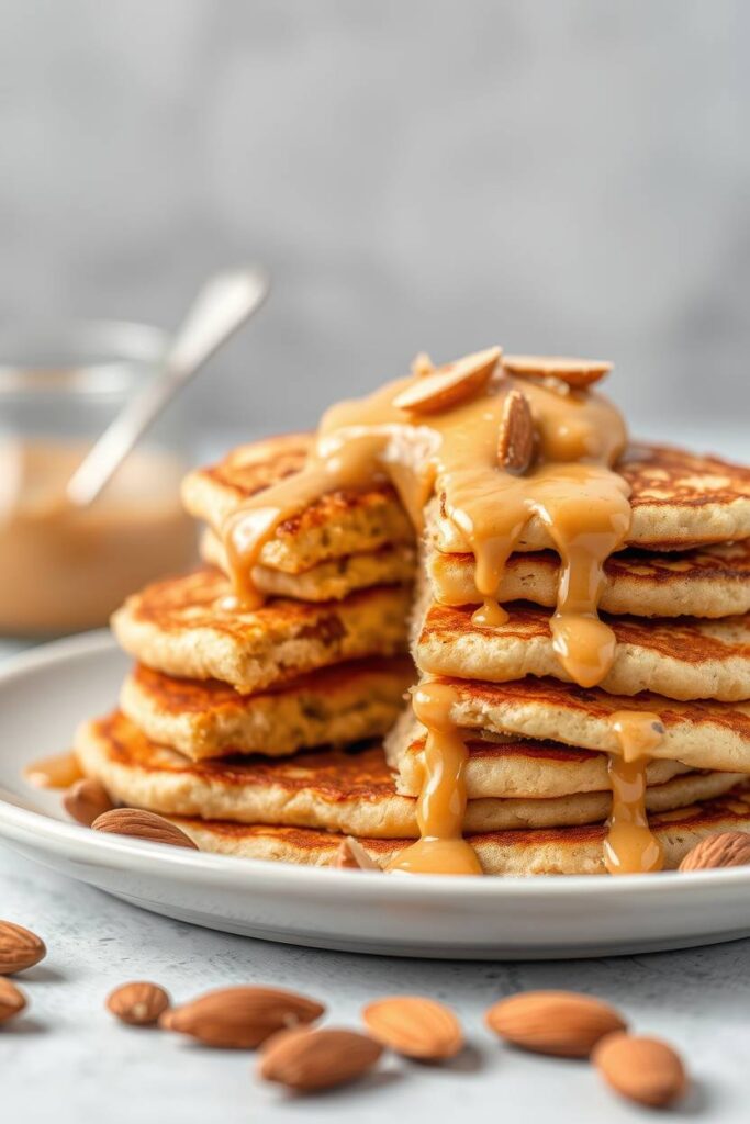 Vegan Protein Pancakes with Almond Butter