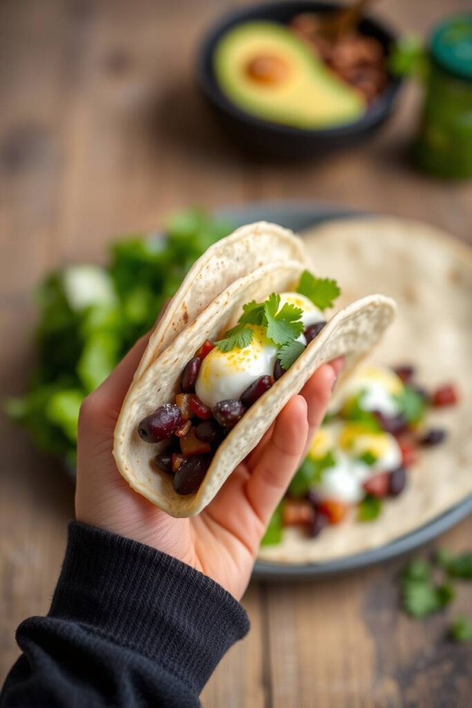 Black Bean and Egg White Tacos