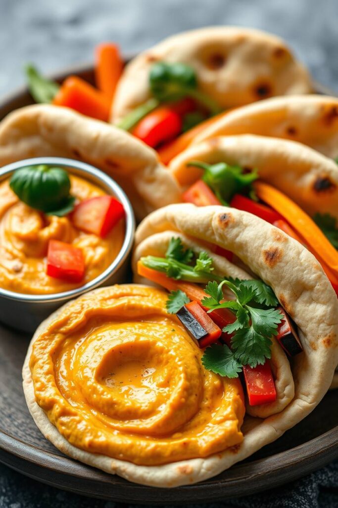 Hummus and Veggie Pita Pockets